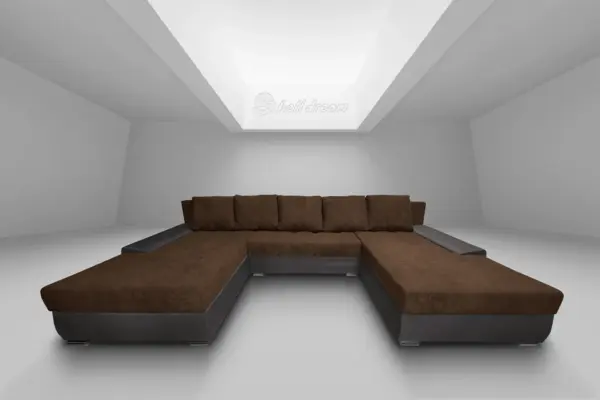 Wixy giga u alakú kanapé kvarcszürke és havannabarna színben 345 x 205 cm fantasztikus nagy fekvőfelülettel - image 2