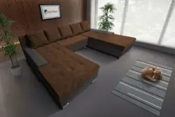 Wixy Giga u alakú kanapé kvarcszürke és havannabarna színben