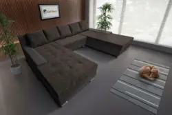 Wixy Giga u alakú kanapé kvarcszürke és mély mályvabarna színben