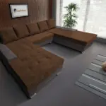 Wixy Giga u alakú kanapé mély földszürke és havannabarna színben