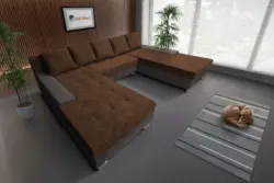 Wixy Giga u alakú kanapé mély földszürke és havannabarna színben