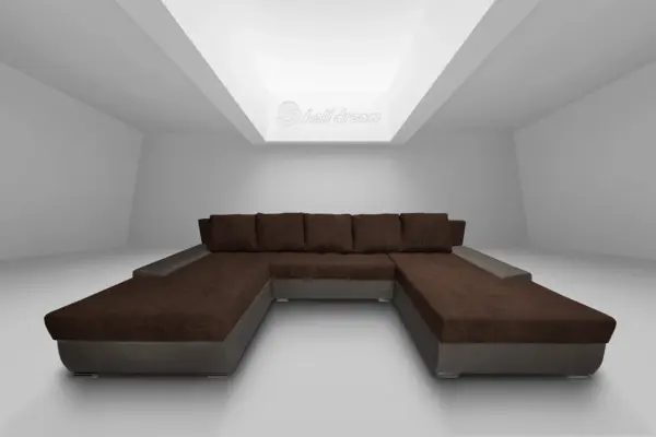 Wixy giga u alakú kanapé mély földszürke és kóla színben 405 x 225 cm fantasztikus nagy fekvőfelülettel - image 2