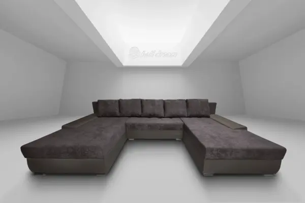 Wixy giga u alakú kanapé mély földszürke és taupe szürke