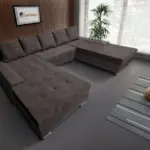 Wixy Giga u alakú kanapé mély földszürke és taupe szürke