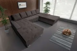 Wixy Giga u alakú kanapé mély földszürke és taupe szürke