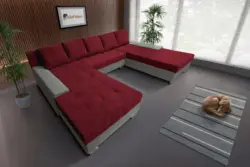 Wixy Giga u alakú kanapé óezüst és antik rubintvörös színben