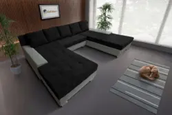 Wixy Giga u alakú kanapé óezüst és sejtelmes fekete színben