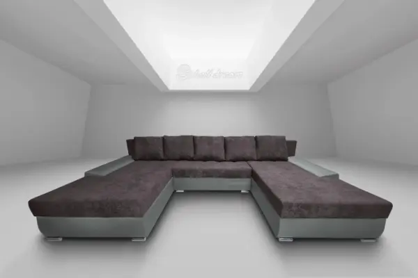 Wixy giga u alakú kanapé óezüst és taupe szürke színben