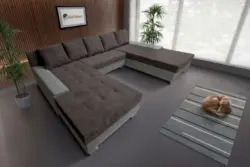 Wixy Giga u alakú kanapé óezüst és taupe szürke színben