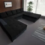 Wixy Giga u alakú kanapé ónix és sejtelmes fekete színben