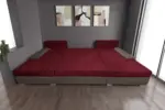 Wixy Giga u alakú kanapé pasztell taupe és antik rubintvörös színben 345 x 205 cm fantasztikus nagy fekvőfelülettel - Image 3