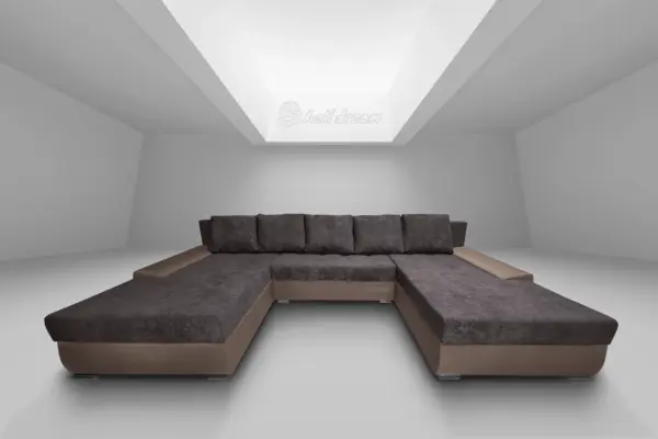 Wixy giga u alakú kanapé pasztell taupe és taupe szürke színben