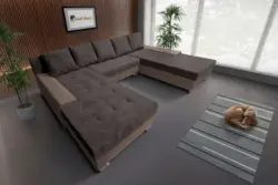 Wixy Giga u alakú kanapé pasztell taupe és taupe szürke színben