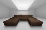 Wixy Giga u alakú kanapé sötét mahagóni és havannabarna színben 405 x 225 cm fantasztikus nagy fekvőfelülettel - Image 2