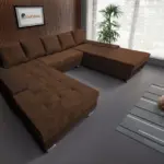 Wixy Giga u alakú kanapé sötét mahagóni és havannabarna színben