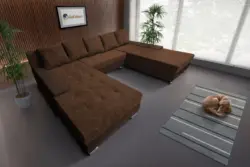 Wixy Giga u alakú kanapé sötét mahagóni és havannabarna színben