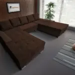 Wixy Giga u alakú kanapé sötét mahagóni és kóla színben