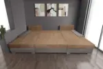 Wixy Giga u alakú kanapé szamárszürke és halvány taupe színben 405 x 225 cm fantasztikus nagy fekvőfelülettel - Image 3