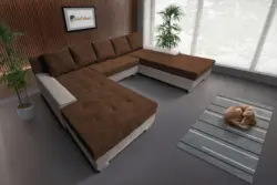 Wixy Giga u alakú kanapé szamárszürke és havannabarna színben