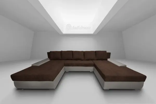 Wixy giga u alakú kanapé szamárszürke és kóla színben