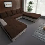 Wixy Giga u alakú kanapé szamárszürke és kóla színben