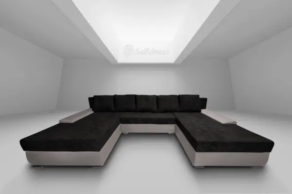 Wixy giga u alakú kanapé szamárszürke és sejtelmes fekete színben