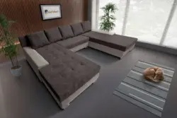 Wixy Giga u alakú kanapé szamárszürke és taupe szürke színben