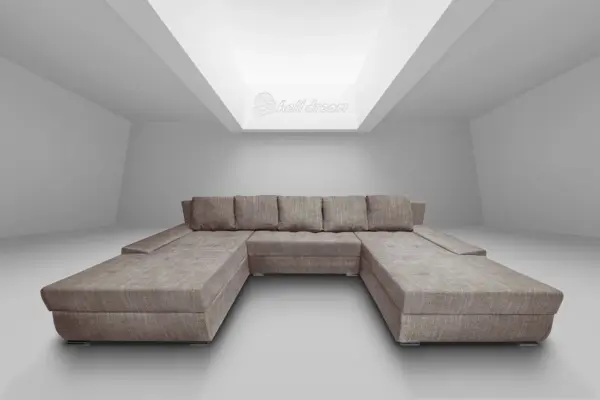 Wixy giga u alakú kanapé világos barna zsákszövettel