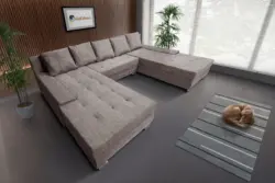 Wixy Giga u alakú kanapé világos barna zsákszövettel