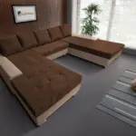 Wixy Giga u alakú kanapé világos fahéj és havannabarna színben