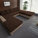 Wixy Giga u alakú kanapé világos fahéj és kóla színben