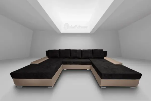 Wixy giga u alakú kanapé világos fahéj és sejtelmes fekete színben