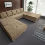 Wixy Giga u alakú kanapé világos fahéj és szafarisárga színben