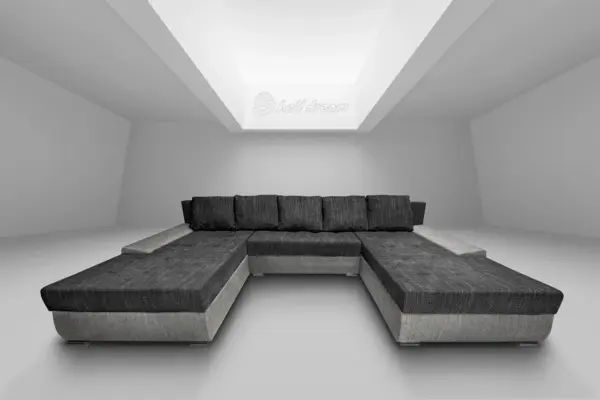 Wixy giga u alakú kanapé világos szürke és sötét szürke zsákszövettel