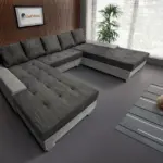 Wixy Giga u alakú kanapé világos szürke és sötét szürke zsákszövettel