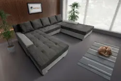 Wixy Giga u alakú kanapé világos szürke és sötét szürke zsákszövettel