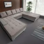 Wixy Giga u alakú kanapé világos szürke és világos barna zsákszövettel