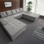 Wixy Giga u alakú kanapé világos szürke zsákszövettel