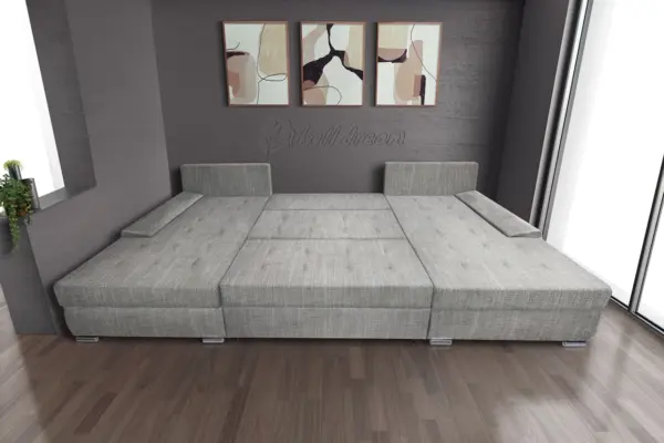 Wixy giga u alakú kanapé világos szürke zsákszövettel