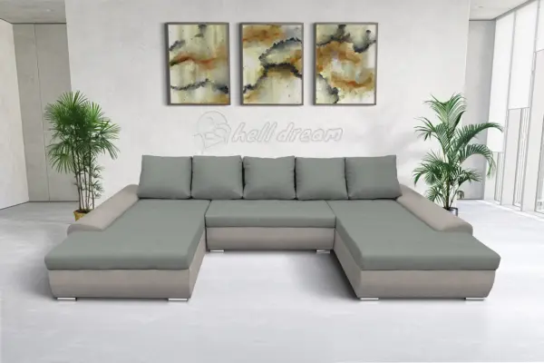 Wixy u form ezüst serlegszürke és óezüst ágyazható ülőgarnitúra csábító 2 méretben - image 2