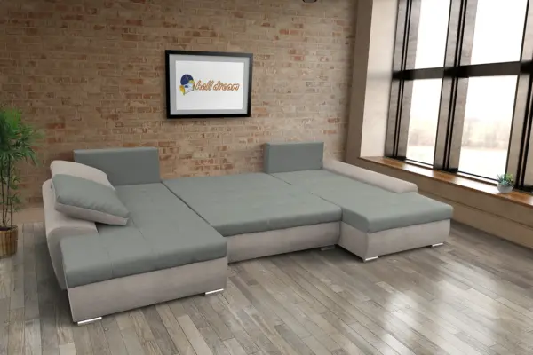 Wixy u form ezüst serlegszürke és óezüst ágyazható ülőgarnitúra csábító 2 méretben - image 3