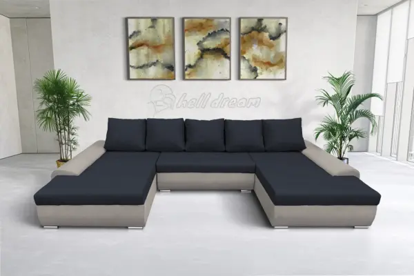 Wixy u form ezüst serlegszürke és ónix ágyazható ülőgarnitúra csábító 2 méretben - image 2