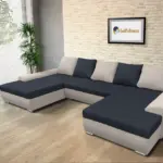 Wixy U Form ezüst serlegszürke és ónix ágyazható ülőgarnitúra