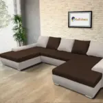 Wixy U Form ezüst serlegszürke és sötét mahagóni ágyazható ülőgarnitúra