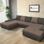 Wixy U Form kvarcszürke és pasztell taupe ágyazható ülőgarnitúra