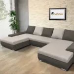 Wixy U Form mély földszürke és ezüst serlegszürke ágyazható ülőgarnitúra