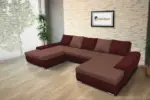 Wixy U Form ódon borvörös és toszkán vörös ágyazható ülőgarnitúra