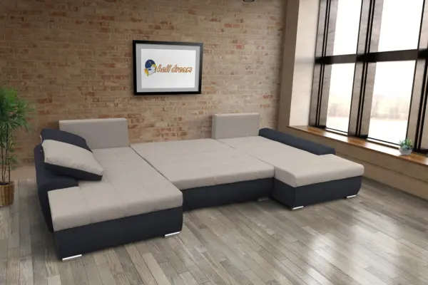 Wixy u form ónix és ezüst serlegszürke ágyazható ülőgarnitúra csábító 2 méretben - image 3