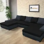 Wixy U Form ónix és fekete ágyazható ülőgarnitúra