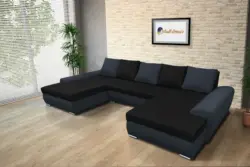 Wixy U Form ónix és fekete ágyazható ülőgarnitúra